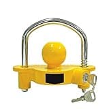 VFLDKRQAWYS Trailer Hitch, Universal Hitch Tow Ball Trailer Coupling Coupler Safety Antitheft Lock Adjustable Stora Security Heavy-Duty Steel