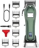 Mens Hair Clippers, All-Metal Cordless Professional Barber Trimmer for Men Beard Electric Cutting Machine Adjustable Kit