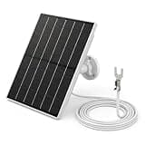 ywmvcm Solar Panel with Battery, 5V Fork Terminal Solar Panel Charger Compatible with Smart Doorbell Camera, 4000mAh Battery Backup Power Bank for Wire Terminal Video Doorbells, IPX5 Weatherproof