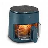 WILLOW Eco Series Glass Air Fryer, 5 Quart Non-Toxic Air Fryer with Glass Basket, 6 One-Touch Presets, 1500W Digital Display, 430°F Max Temp, Preheat & Keep Warm, Dishwasher Safe - Navy Blue