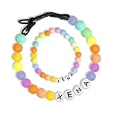 Personalized Beaded Dog Collar, Custom Dog Necklace Collar with Name, Colored Beaded Dog Necklace Collar, Customizable Gift Friendship Bracelet Dog Collar for Dog, Cat, Pet Lover