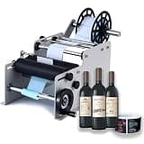 Acivirdde Semi-Automatic Round Bottle Labeling Machine, Adjustable Manual Label Applicator for Cans and Bottles, Self-Adhesive Sticker (White)