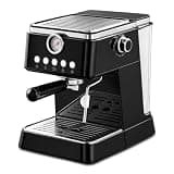 Wetrill 20 Bar Espresso Maker with Milk Frother, One Touch Brew Coffee Machine with Pressure Gauge, Compact Countertop Brewer for Home, Kitchen and Office Use