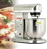 7L Commercial Dough Mixer, Electric Stand Mixer with Bowl, Beater, Hook, Whisk, 3-Speed Tilt-Head Kitchen Food Processor for Bread, Cake, Pastry, Silver
