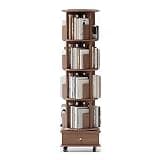 Book Shelf 360° Rotating Bookshelf Large Capacity Standing Bookcase 4 Tier Book Rack for Office Living Room Bookshelf Organizer Use for Many Years