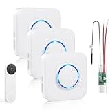 Satisure Wireless Doorbell Chime for Google Nest Doorbell (Wired, 2nd Gen& 3rd Gen) Doorbell Extender with Receiver Connects to Existing Hardwired 58 Chimes and 5 Volume (1 Video Extender 3 Receiver)