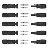 Slocable 8AWG Solar Panel Connector 10mm2, 2000V IP68 Waterproof 70A PV Plug Tinned Copper Pins, 5 Pairs