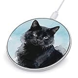 Black Cat Wireless Charger Magnetic Phone Induction Charger 10w Fast Wireless Charging Station Compatible with iPhone 17 16 15 14 13 12 Pro Max Samsung Galaxy S25 S24 S23