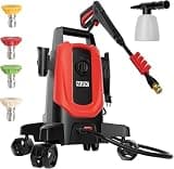 MZK Pressure Washer with 4 Quick-Connect Nozzles, Foam Cannon for Easy Replacement, High-Pressure Cleaning of Cars, Fences, Driveways