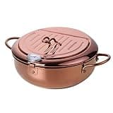 XDSRFVW 1PC Kitchen Stainless Steel Deep Frying Pot Thermometer Fryer Pan Temperature Control Fried Chicken Cooking Tools(Rose Gold)