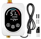 LFEVTZ Electric Tankless Water Heater 110V 3000W, Under Sink Instant Hot Water Heater, On Demand Mini Water Heater with Digital Display, Portable for Kitchen Bathroom RV