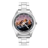 FodPand Mens Stainless Steel 3-Hand Analog Watch Easy Reader 40mm Dial