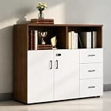 YCZYCZ Lateral File Cabinet with Lock, Metal Office Storage Cabinet, 2 Drawer Lateral File Cabinets for Home Office, A4 Letter Size, Heavy Duty Steel Filing Cabinet for Documents Storage