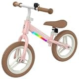 Gotrax KS12 Balance Bike, 12" Toddlers Push Bike with LED Light, Adjustable Seat & Handlebar, Flat-Free Tires & Easy Assembly Kids Bicycle, Lightweight & No Pedal, Gift for Boys Girls, Pink