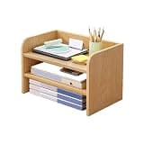 CFGH6FDF Three Tiers Open Tabletop Small Bookshelf Home Minimalist File Organizer Low Cabinet Freestanding Book Shelf