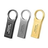 CarryBright Custom Logo USB Flash Drives Bulk, Metal USB Drives with Custom Logo and Text, Custom Packaging for Corporate Events, Trade Shows, Business Gifts and Wedding Gifts(128MB,100PCS)