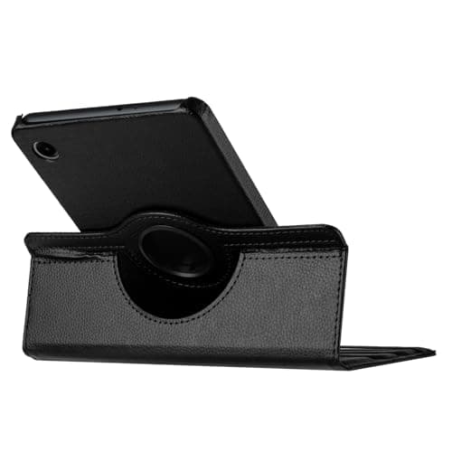 PU Leather Protective Cover, 360-Degree Rotating Case for Samsung Galaxy Tab A9 (Black)