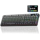 AULA F108 PRO - Wireless Mechanical Keyboard with Screen & Knob,Full Size Keyboard with 8000mAh Battery,Pre-lubed Switches,Side Printed PBT Keycaps,RGB Backlit Hot Swappable Custom Gaming Keyboards