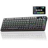 AULA F108 PRO - Wireless Mechanical Keyboard with Screen & Knob,Full Size Keyboard with 8000mAh Battery,Pre-lubed Switches,Side Printed PBT Keycaps,RGB Backlit Hot Swappable Custom Gaming Keyboards