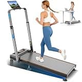 Walking Pad with 12% Incline/Adjustable Height/6 HIIT Progerams, Upgraded 3.5HP Walking Pad with Handle Bar, 4 in 1 Foldable Under Desk Treadmill with Incline, Portable Treadmills for Home 350LBS