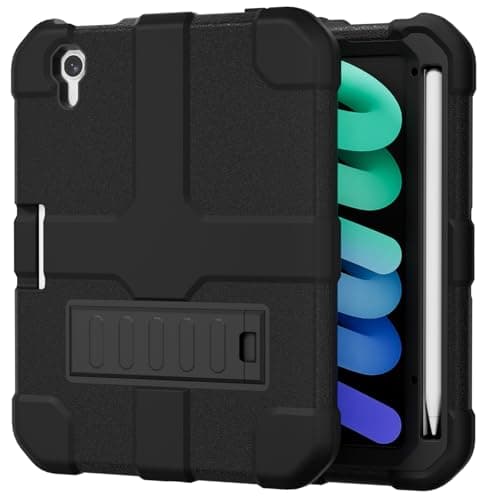 PZJI Case for iPad mini 7 A17 Pro 2024 / iPad mini 6 2021 8.3 Inch, Heavy Duty Shockproof Rugged Protective Case for iPad mini 7th/6th Generation 8.3" (Black)