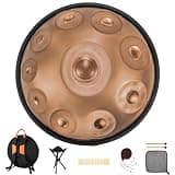 Professional 22 inches Handpan Drum 432Hz, 10 Notes D Minor Kurd (Gold)