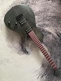 Adamov Offset Gray Flame Maple Top Electric Guitar Bishop Style Bridge, Carved Axcess Neck Joint, belly cut contour, Locking Tuners, Black Hardware, 24 Frets