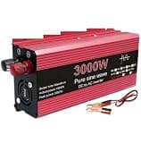 Pure Sine Wave Inverter 3000W 2200W 1600W 1000W DC 12V/24V to AC 110V/220V Voltage Transformer Power Converter Solar Inverter Power Transformer(3000W,24V-110V)