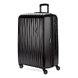 SwissGear 7272 Energie Expandable Hardside Luggage with Spinner Wheels and TSA Lock, Black, Checked-Large 27-Inch