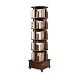 RFBXZPTADNU Full Solid Wood 360° Rotating Bookcase Freestanding Mobile Floor Bookshelf Kids Picture Book Storage Organizer for Home Living Room Bedroom Corner Space(Brown,45.5x161.5cm)