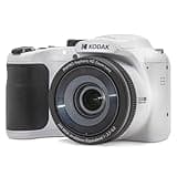 Kodak PIXPRO AZ255 Digital Camera, 25x Optical Zoom Bridge with 16MP Sensor, AA Batteries, OIS, 1080p Full HD Video, White