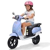 Leistooyfan Kids Electric Motorcycle, 250W 24V Electric Motorcycle for Kids 8-12 with Twist Throttle, LED Light, 12-inch Pneumatic Tires – Max Speed 10MPH, Ride on Moped for Kids Girls Boys, Blue