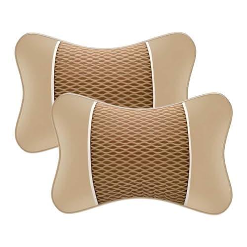 2-Pack Car Neck Pillow for Porsche 918 Spyder, Memory Foam Adjustable Strap Breathable Removable Cover Breathable Removable,Beige