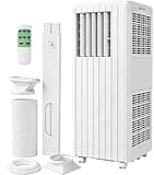 8000 BTU Portable Air Conditioners, 3 in 1 Portable AC with Cool, Dry, Fan Modes, Quiet Air Conditioners with Remote, 24H Timer & Sleep Modes, AC Unit for Bedroom, Apartments Up to 350 Sq.ft, White