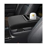 Suvnie Car Center Console Armrest Pillow, Memory Foam Auto Armrest Box Cover with Cup Holder and Phone Holder, Waterproof Leather Arm Rest Protector Cushion, Interior Car Accessories (Black)