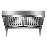 EliteEdge Commercial Exhaust Hood 4FT, 201 Stainless Steel Vent Hood Rust Resistant with 2 Detachable U-Shaped Oil Filter Mesh, Commercial Grade for Kitchen/Restaurant/Food Truck/Concession Stand