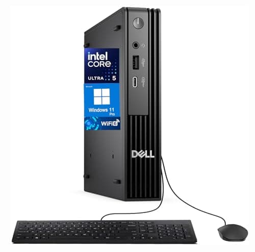 Dell Pro Micro Business Desktop(OptiPlex Next-Generation), Intel Core Ultra5 235T, up to 5GHz,32GB DDR5 RAM, 2TB SSD, WiFi 6E, Bluetooth, Windows 11 Pro, HDMI, DisplayPort, Wired Keyboard&Mouse