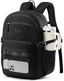 LOVEVOOK Laptop Backpack Women/Men with 40oz Cup Holder Buckle Strap, 15.6 Inch Tech-Ready Work Backpack, TSA-compliant for Travel & College with Versatile Mesh Pocket, Black