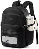 LOVEVOOK Laptop Backpack Women/Men with 40oz Cup Holder Buckle Strap, 15.6 Inch Tech-Ready Work Backpack, TSA-compliant for Travel & College with Versatile Mesh Pocket, Black