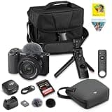 Sony ZV-E10 Mirrorless Vlog Camera (Black) with 16-50mm II Lens & DJI Mic Mini Wireless Microphone | 24.2MP APS-C, 4K Video | Bundle: 128GB Card, Case + Corel Software