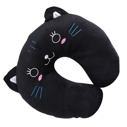 CHICIRIS Soft U Shaped Animal Travel Neck Pillow PP Cotton Cushion, Reduce Cervical Pressure for Office Car Rest, Lovely Cartoon Style (#1)