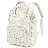 Yusudan Corduroy Diaper Bag Backpack for Baby Girls Boys, Women Large Nappy Bags for Mom (Beige Corduroy Flowers Blue)