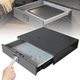 Jewellery Box with Drawers, Biometric Fingerprint safe, Camouflaged Safe, Slide Away Safe, Leather Wrapped Storage, 20 Fingerprints, for Storing Valuables(A gray,400 * 280 * 90)