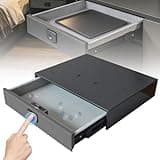 Jewellery Box with Drawers, Biometric Fingerprint safe, Camouflaged Safe, Slide Away Safe, Leather Wrapped Storage, 20 Fingerprints, for Storing Valuables(A gray,400 * 280 * 90)