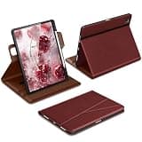 DTTO for iPad Pro 12.9 6th / 5th / 4th / 3rd Generation Case (2022/2021/2020/2018), 360 Degree Rotating Premium Leather Folio Stand Cover with Pencil Holder, Burgundy Red