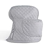 KITCHENAID Fitted Tilt-Head Stand Mixer Cover with Storage Pocket, Quilted 100% Cotton,14.4"x18"x10", Grey