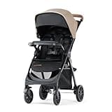 Chicco Bravino Plus Lightweight Stroller, Compact Travel Stroller, All-Wheel Suspension, Lie-Flat Pramette Seat, UPF 50+ Canopy, Compatible with KeyFit Infant Car Seats | Oat/Beige