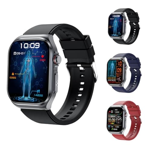 JohSahn Smart Watch for Men Women Blood Oxygen & Heart Rate Monitor Sleep Tracker Body Composition Analysis IP68 Waterproof Fitness Watch (Black)