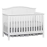 Pemberly Row 4-in-1 Convertible Wood Crib, Snow White Finish, 45.38" H x 56.25" W x 30.38" D, Full Panel Headboard, Toddler Bed, Daybed, Full Bed, Greenguard Gold Certified Nursery Furniture