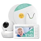Babysense True Sleep HD FSA Baby Monitor with Camera and Audio + Baby Sleep Breathing Movement Monitor, No WiFi, 2 Non-Contact Under Mattress Sensors, Non-Wearable Monitor, Full Crib Coverage